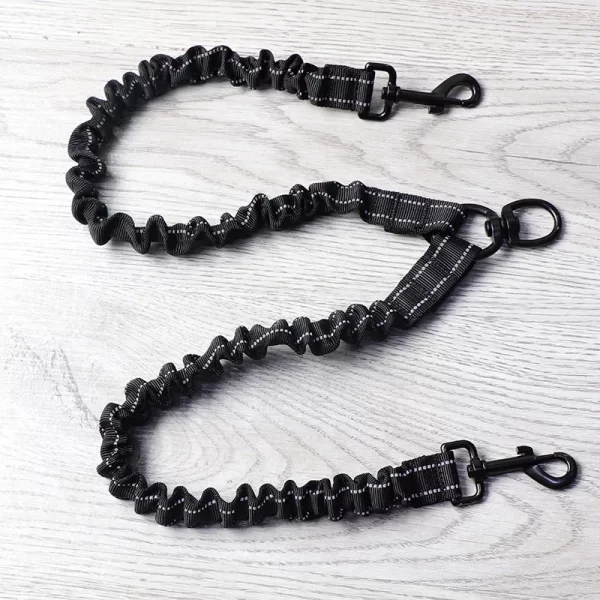 OUWO Walking Dog Leash For Two Dogs 360 Swivel No Tangle Shock Absorbing Bungee Dual Double Dog Leash Elasticity