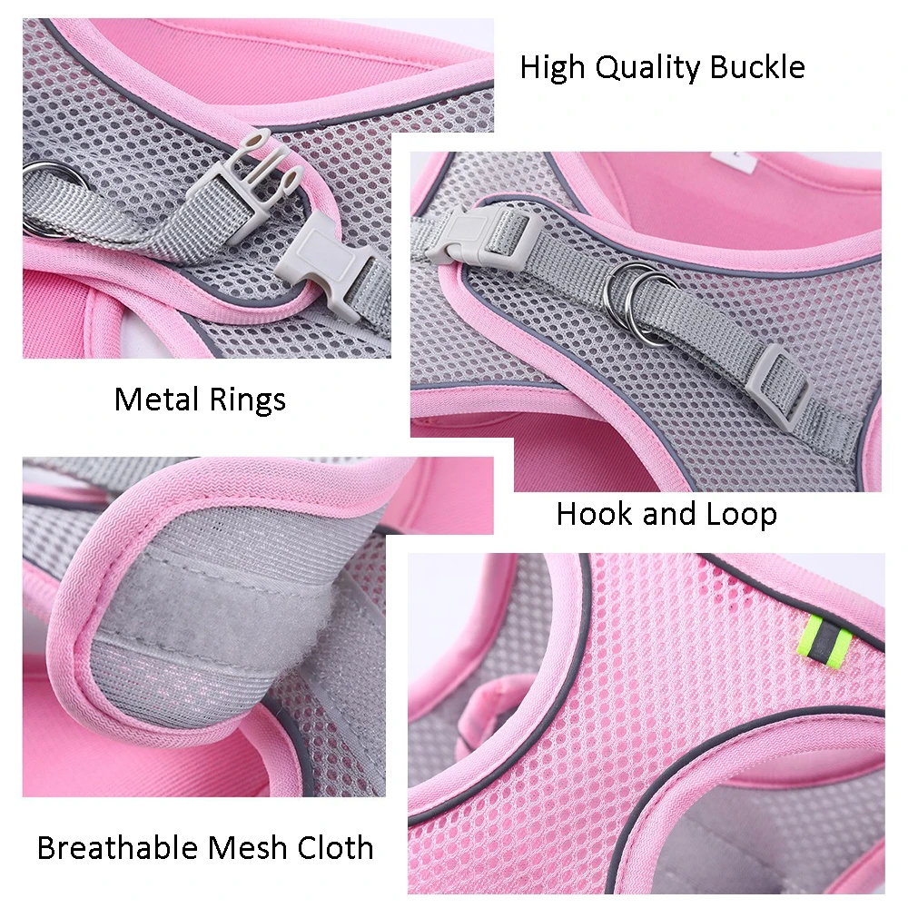 Cat Dog Harness Vest Chest Rope Set Reflective Breathable Adjustable Pet Harness for Small Medium Dogs Outdoor Walking - Image 11