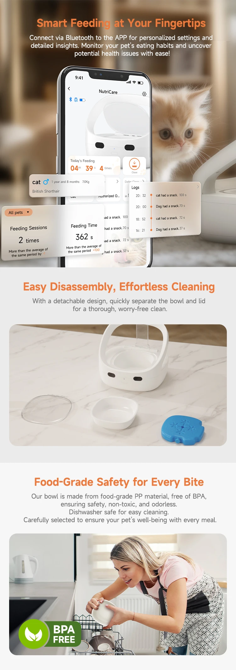 Smart Feeder Anti-snatch Replacement Chip Recognition Sensor Automatic Feeder, Dog and Cat Food Dispenser Prevent Stealing Food - Image 11