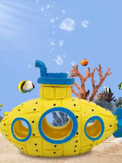 1PC Aquarium Decoration Resin Submarine Ornament Fish Tank Scenic Decoration Shrimp Hideout Submarine Theme Aquarium Decorations
