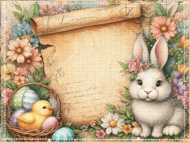 2pc Easter Bunny Linen Placemats Vibrant Floral Festive Rectangular Table Mats for Dining Kitchen Party Decor Rabbit Accessories - Image 6