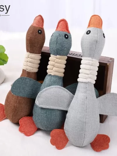 Pet Toy for Aggressive Chewers Dog  | Squeaky Wild Goose Puzzle Training Toys Cute Soft Dog Chew Toy Puppy Dogs Cleaning Teeth