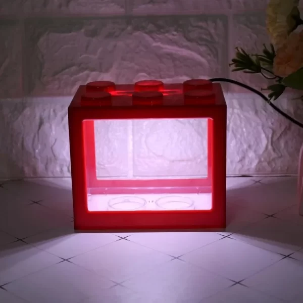 USB Illuminated Small Fish Tank Small Landscape Seaweed Ball Box Mini Aquarium Fish Tank with LED Lamp Light - Image 6