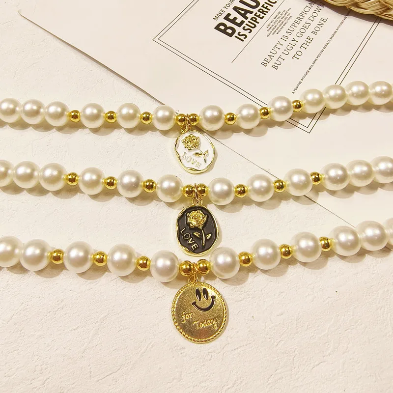 Pet Collar Adjustable Pearl Cat Collars Cute Rose Flower Kitten Puppy Necklace Pet Product Cat Dog Accessories - Image 4