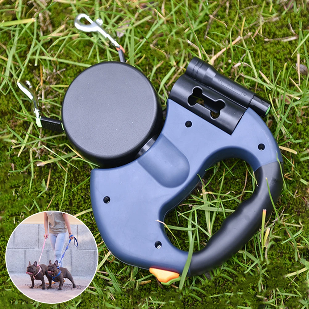 Dual Retractable Pet Dog Safe Rope With Led Lights Wear Lightweight Adjustables Cat Dog Walk Running Leads Pet Accessories