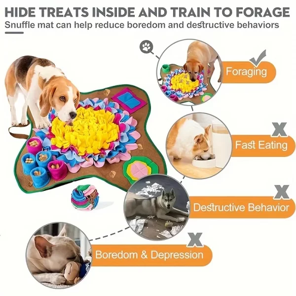 Pet Sniffing Training Mat Dogs Cats Educational Stress Relief Bite Resistant Slow Food Mat Pets Eco-friendly Training Blanket - Image 13