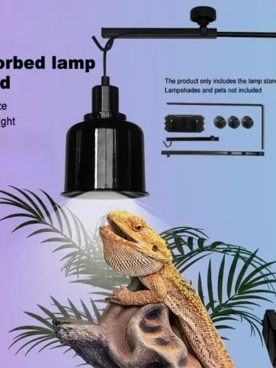 Reptile Accessories for Lizard Portable Detachable Adjustable Reptile Pet Basking Back Adsorption Hanging Lampshade Lamp Holder
