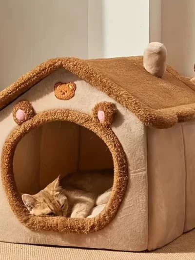Foldable Pet House Removable Washable Cat House Puppy Cave Sofa Pet Bed House for Extra Small Dogs and Small and Medium Cats