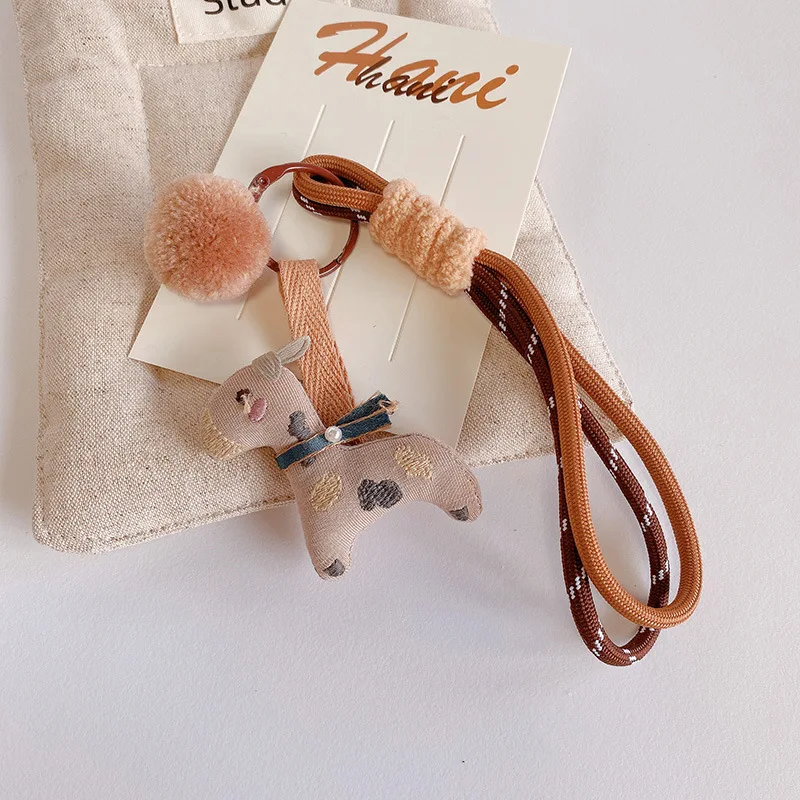 Cute Rabbit Fabric Keychain Handmaking Fabric Animal Doll Keyrings Kawaii Puppy Bag Pendant Keyrings Wholesale Keys Accessories - Image 10