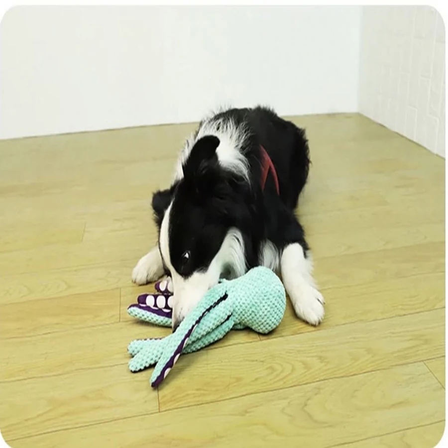 Dog pet plush octopus toy interactive sound anti-demolition home large and small dog boredom companion toy - Image 2