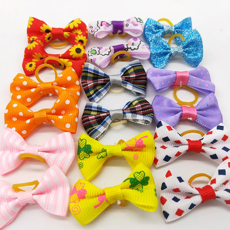 10/20pcs Pet Accessories Dog Hair Bows Cat Dog Hair Bows Mix Colours Small Dogs Hair Rubber Bands Dogs Grooming Accessories - Image 5