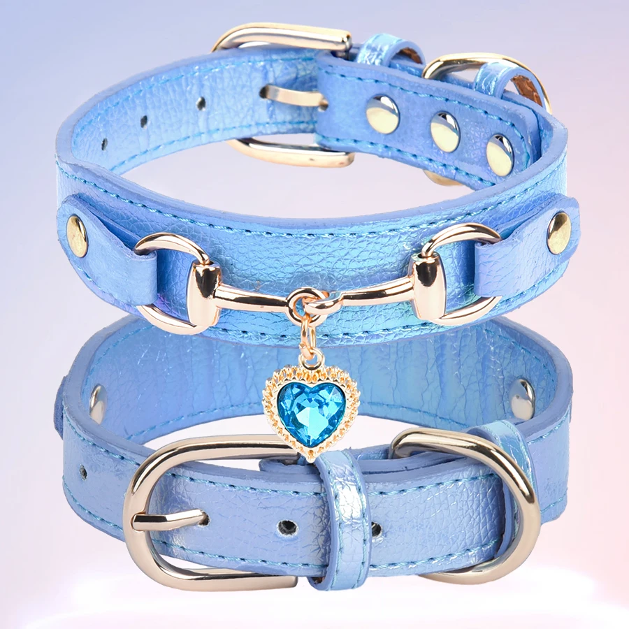 CP567--beautiful PU pet cat&dog collar decorated with sparkling love,adjustable and durable. - Image 8