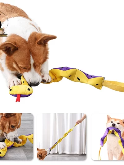 Funny Snake Chew Toys Stuffing Dog Durable Plush Dog Chew Toy Pet Molar Toys