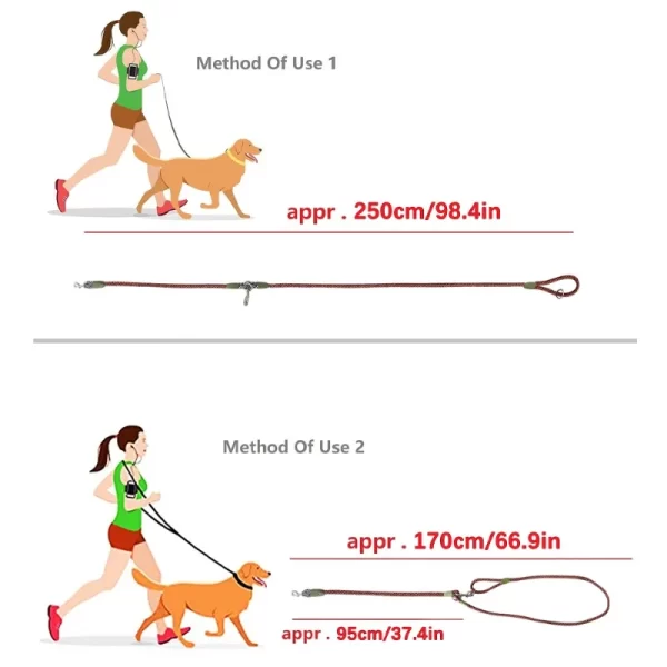 S/M/L Reflective Nylon Leashes Pet Dogs Chain Traction Rope Leads for Running Free Hands Rope Chain for Small Large Dogs Walking - Image 13