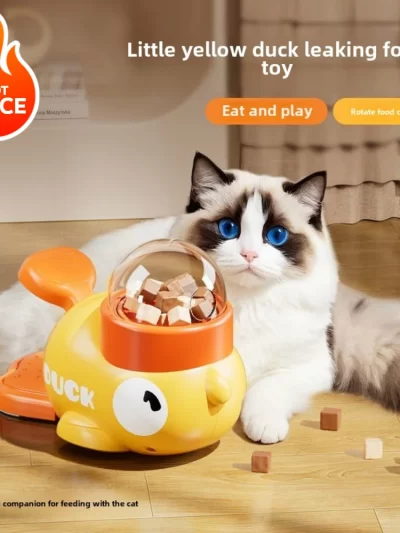 Pet Snack Feeder Dog Food Dispenser Automatic Feeder Puppy Cartoon Duck Design Used to Train Dogs Accessories Cats Cat Supplies