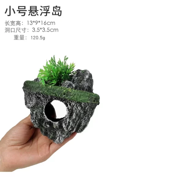 Suspended Island Fish Tank Decorative Creative Floating Stone Simulation Plants Caverns Crafts Ornaments Aquarium Accessories - Image 7