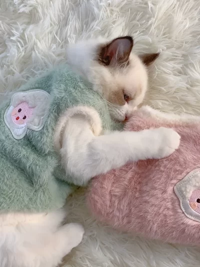 Cats Accessories Pets Warm Kittens Clothes for Winter Kitten Small Kitten Stuff Apparels Cooling Clothing Dog´s Sweater Vests