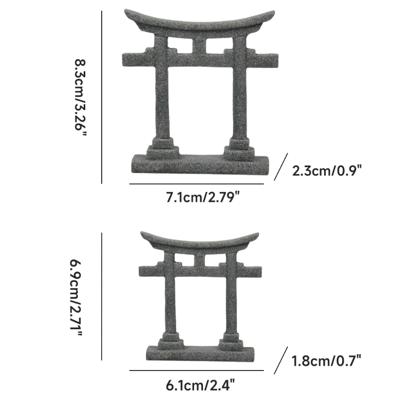 Japanese Torii Gate Aquariums Miniature Ornament Bridge Landscape Ornament Decor - Image 14