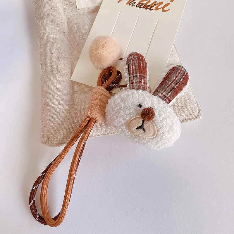 Cute Rabbit Fabric Keychain Handmaking Fabric Animal Doll Keyrings Kawaii Puppy Bag Pendant Keyrings Wholesale Keys Accessories - Image 6