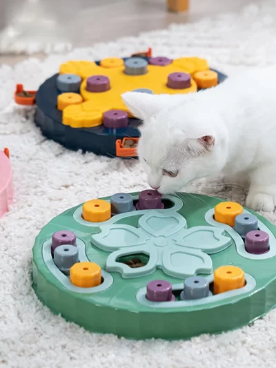 Pet Cat Interactive Puzzle Toys NonSlip Bowl Food Dispenser Slow Feeder Slowly Eating Pet Cat Dogs Training Game Pet Supplies
