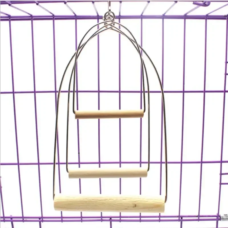 Natural Wooden Pet Birds U-shaped Perch Parrots Hanging Swing Cage Toys Stand Climbing Holder Pendant for Parakeet Macaw Cockati - Image 6