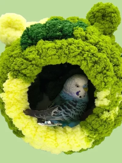 1 Pcs Warm Bird Nest Winter House Hanging Hammock Cage Accessories Plush Hideaway for Parrot Hummingbird Decoration Bird Cages
