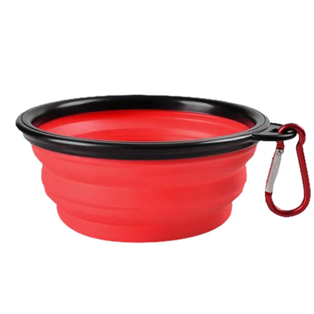 Collapsible Pet Silicone Dog Food Water Bowl Outdoor Camping Travel Portable Folding Pet Supplies Pet Bowl Dishes with Carabiner - Image 10