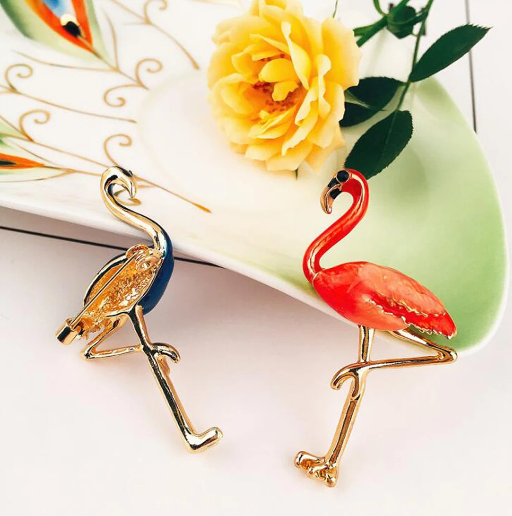 Cute Enamel Flamingo Brooches Unisex Women and Men Brooch Pin Bird Animal Broches Fashion Dress Coat Accessories - Image 3