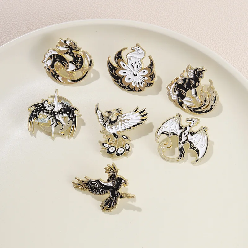 Dragon Birds Animals Enamel Pin Lapel Metal Gifts Backpack Hat Friends Brooch Badge Jewelry Accessories Wholesale - Image 4