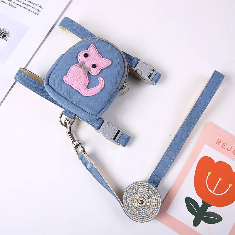 Fashion Cat Dog Harness and Leash Set for Cats Small Dogs Cartoon Print Pet Harnesses with Backpack Kitten Ropes Accessories - Image 18