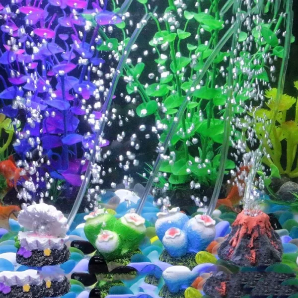 Fish Tank Landscaping Simulation Volcano Aquarium Accessories Rockery Aerator For Aquarium Pump Bubble Stone Oxygen