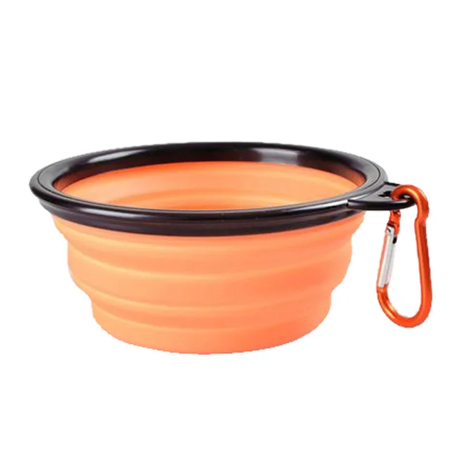 Collapsible Pet Silicone Dog Food Water Bowl Outdoor Camping Travel Portable Folding Pet Supplies Pet Bowl Dishes with Carabiner - Image 7