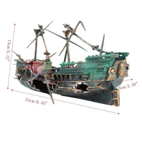 Bubbling Aquarium Decoration Sunken Ship Ornament Decor for Fish Tanks - Image 13