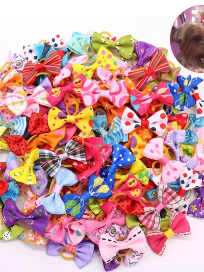 10/20pcs Pet Accessories Dog Hair Bows Cat Dog Hair Bows Mix Colours Small Dogs Hair Rubber Bands Dogs Grooming Accessories