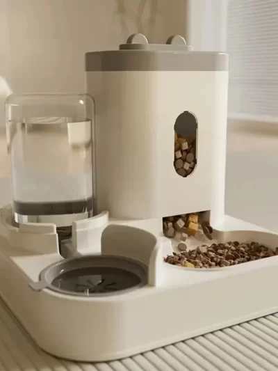 Automatic Feeder Dog Cat Food Bowl With Water Fountain Large Capacity Pet Food Storage Dispenser Container Puppy Pet Accessories