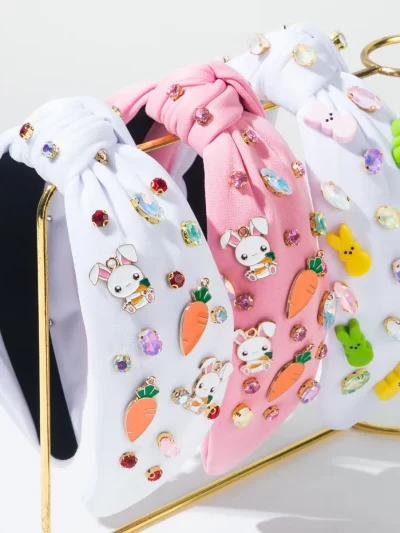 Hot-selling New Easter Diamond-encrusted Cute Sweet Rabbit Carrot Headband Element Holiday Hair Accessories