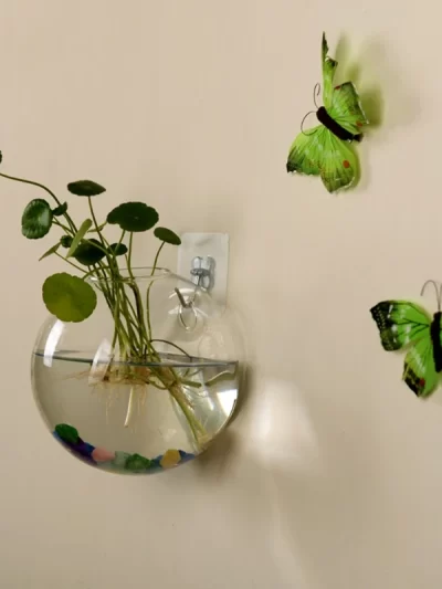 Glass Vase Wall Hanging Hydroponic Terrarium Fish Tanks Potted Plant Flower pot R7UB