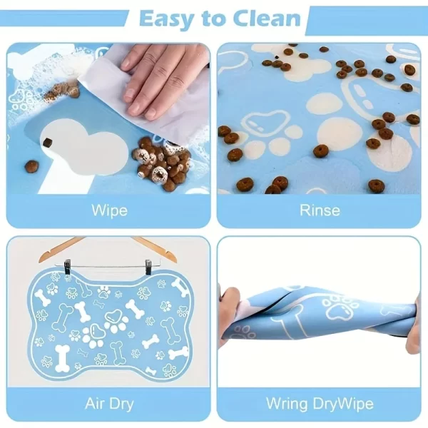 Pet Feeding Mat - Non slip, Scratch resistant, Quick drying Pet Meal Mat, Suitable for Dogs and Cats - Easy to Clean - Image 6
