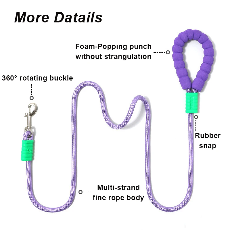 150cm Dog Leash Soft Handle Escape Proof Pet Leashes For Small Medium Large Dogs Reinforced Dog Leading Leash Pet Supplies - Image 6