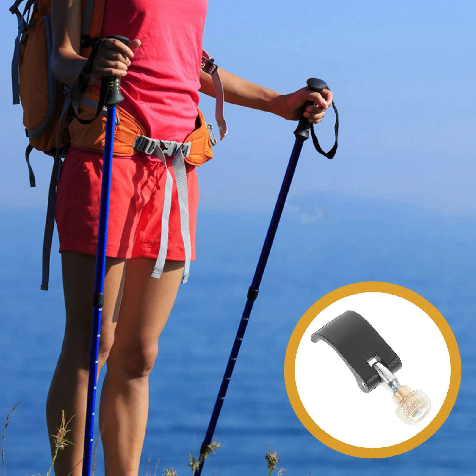 2 set Trekking Pole Accessories Walking Stick Clips Cane External Fastener Buckle Nylon Locks For Poles Walking Sticks Camping - Image 4