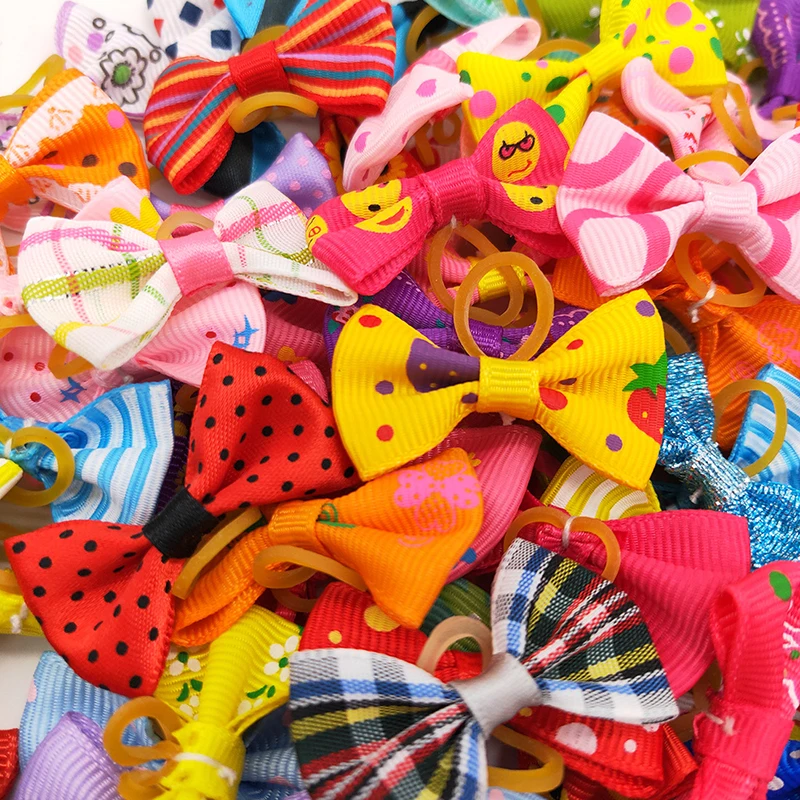 10/20pcs Pet Accessories Dog Hair Bows Cat Dog Hair Bows Mix Colours Small Dogs Hair Rubber Bands Dogs Grooming Accessories - Image 4