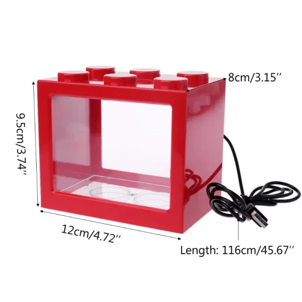 USB Illuminated Small Fish Tank Small Landscape Seaweed Ball Box Mini Aquarium Fish Tank with LED Lamp Light - Image 4