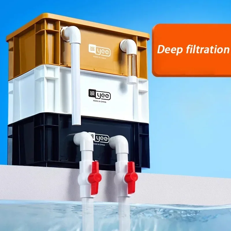 External Aquarium Fish Tank Filter System Water Circulation Filter Bucket Fish Pond Filter Box Outside Pet Accessories Equipment