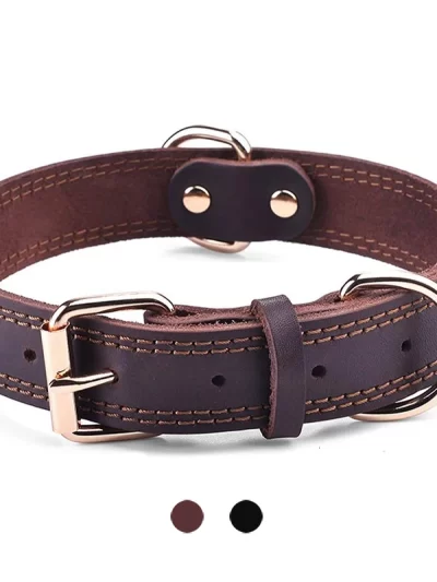 Leather Dog Collars Pet Dog Tag Collar Leash Lead For Small Medium Large Dogs Pitbull Bulldog Pugs Beagle Dog Supplies