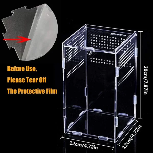 Reptile Habitat Terrarium Breeding Box Acrylic Transparent Insect Spider Lizard Scorpion Feeding Case Reptile Accessories - Image 3