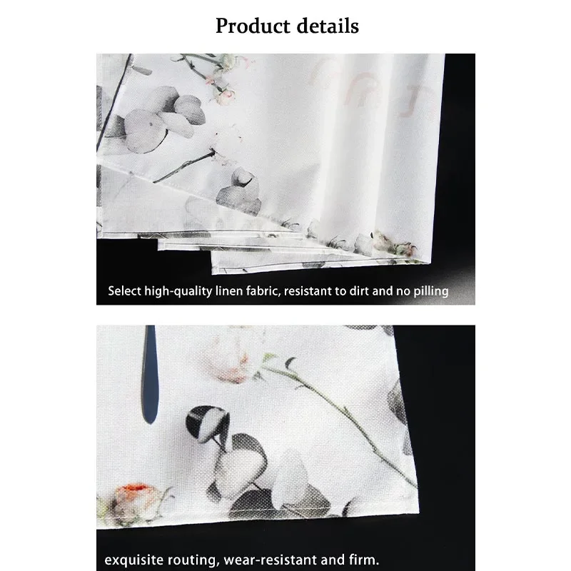 2pc Easter Bunny Linen Placemats Vibrant Floral Festive Rectangular Table Mats for Dining Kitchen Party Decor Rabbit Accessories - Image 5