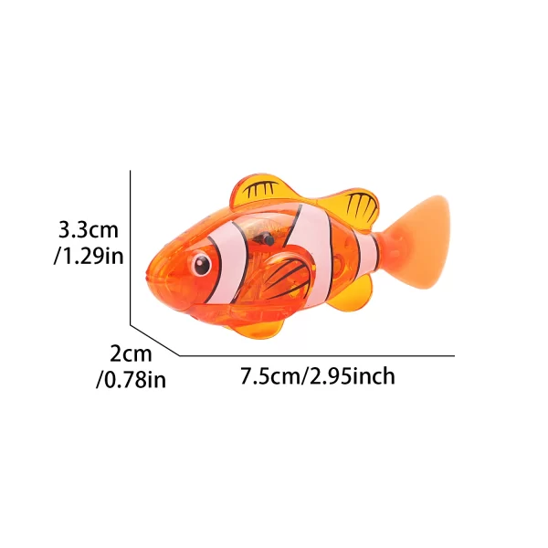 Interactive Robot Fish Toys for Cat/Dog,Activated Swimming in Water with LED Light,Swimming Bath Plastic Fish Toy Gift - Image 2