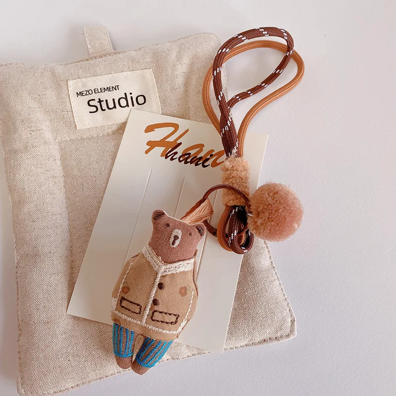 Cute Rabbit Fabric Keychain Handmaking Fabric Animal Doll Keyrings Kawaii Puppy Bag Pendant Keyrings Wholesale Keys Accessories - Image 2