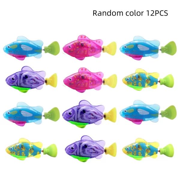 Interactive Robot Fish Toys for Cat/Dog,Activated Swimming in Water with LED Light,Swimming Bath Plastic Fish Toy Gift - Image 9