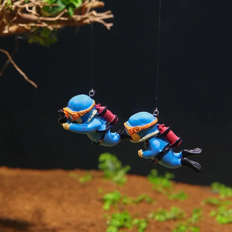 Kawaii Resin Frogman Aquarium Ornaments Interesting Floating Decoration Artificial Mini Diver Fish Tank Accessories - Image 5